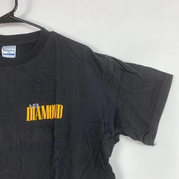 VINTAGE Neil Diamond Spring Ford Classic Black Yellow Tee T-Shirt XL - Picture 2 of 4